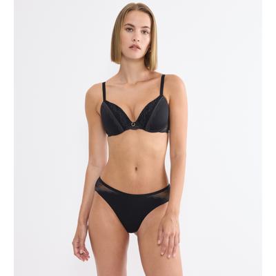 Bügel-BH TRIUMPH "Comfort Allure", Damen, Gr. 85, Cup E, schwarz, Microtouch, Obermaterial: 55% Polyester, 32% Polyamid, 13% Elasthan, BHs Bügel-BH, Komfort-Bügel, atmungsaktive Spacer-Cups, eleganter Look, Spitze