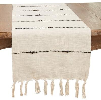 Saro Lifestyle "Pattern Play Stripe Woven Table Runner - 16""x72"""