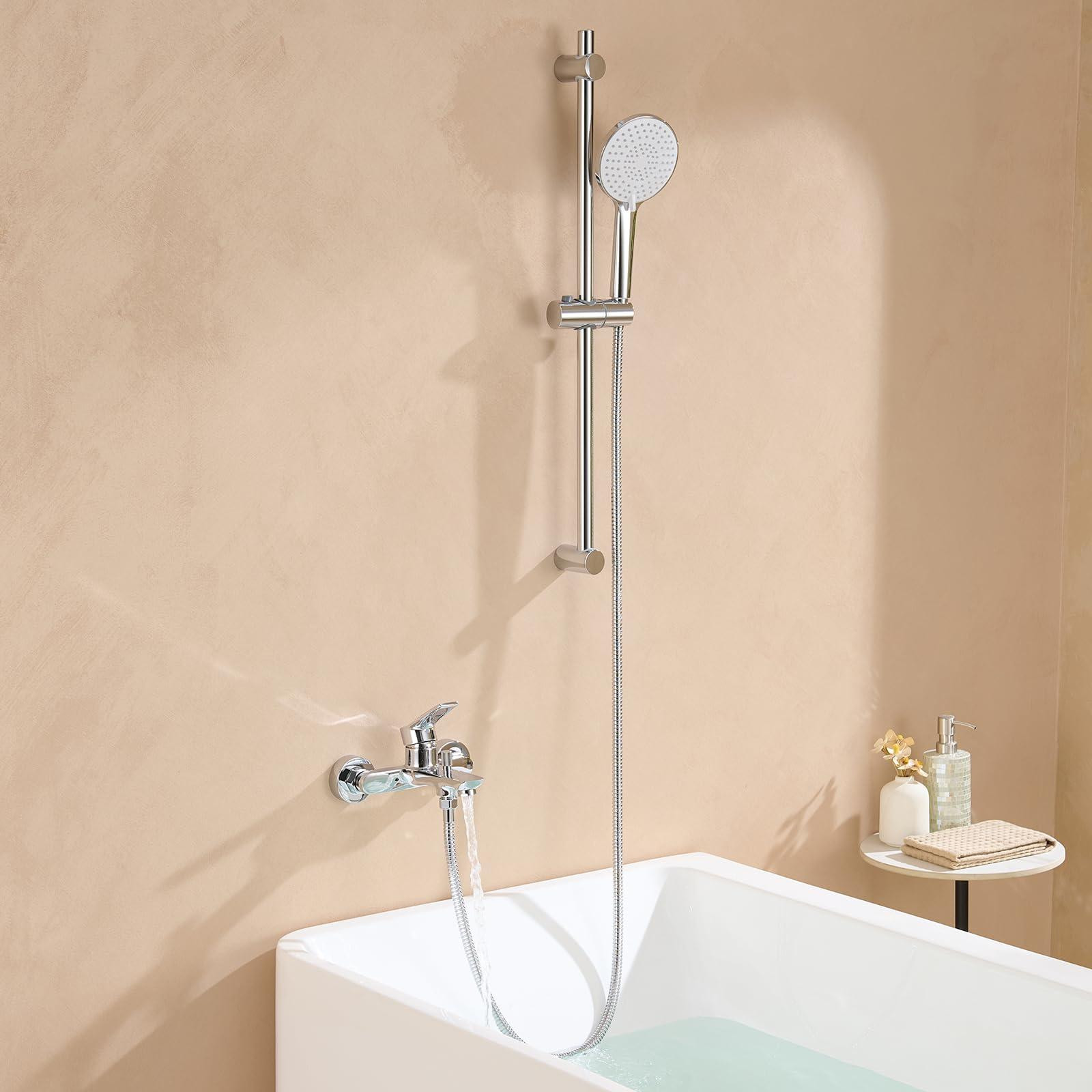 Dripio Douchekraan met handdouche, 3 straalstanden, wandmontage, chroom