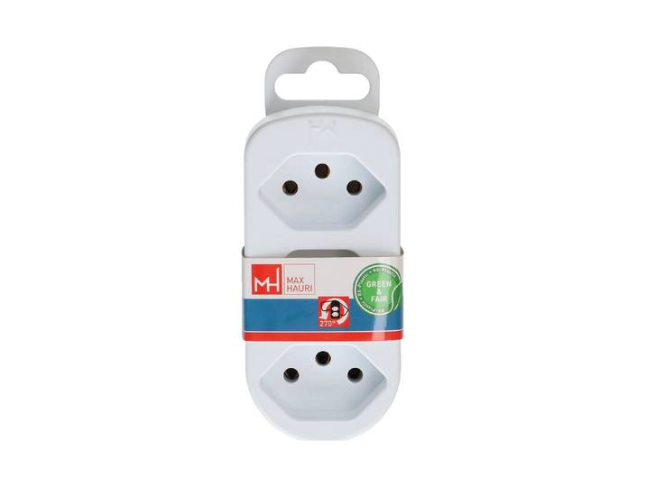 Max Hauri Abzweigstecker Adapt 3x Typ 13 weiss drehbar Green+Fair