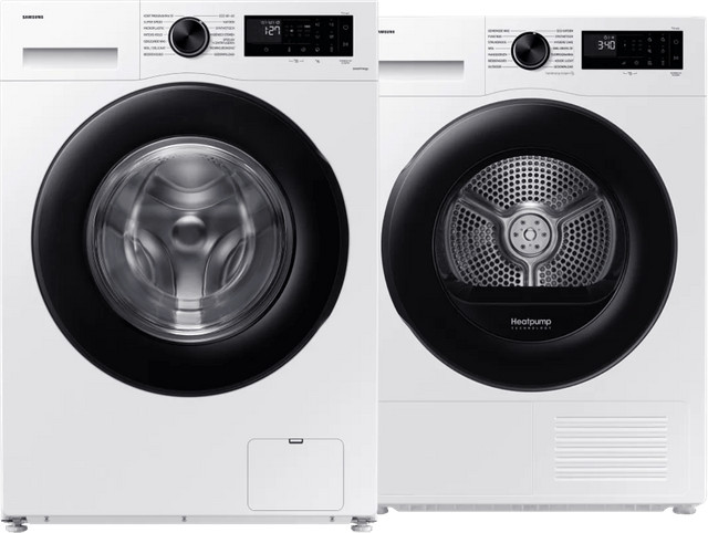 Samsung Super Speed Wasmachine WW11DG5B25AEEN en Samsung DV90DG52A0AEEN Droger Set