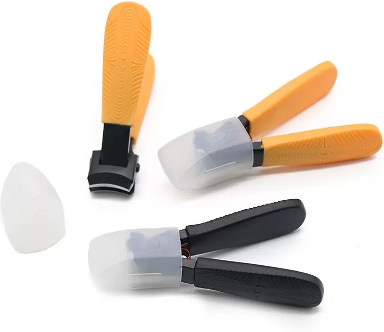 INF Nagelknipser aus Edelstahl mit großer Öffnung – Spritzschutz für dicke Nägel Orange