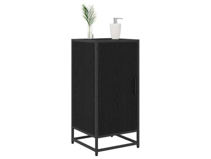 KTHLBRH Sideboard 1 Tür Eiche Schwarz 35,5 x 35 x 76 cm Technisches Holz, großer Raum, minimalistisches Design, Montage erforderlich