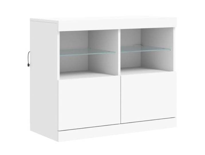 vidaXL Sideboard mit LED-Leuchten Weiß 81x37x67 cm
