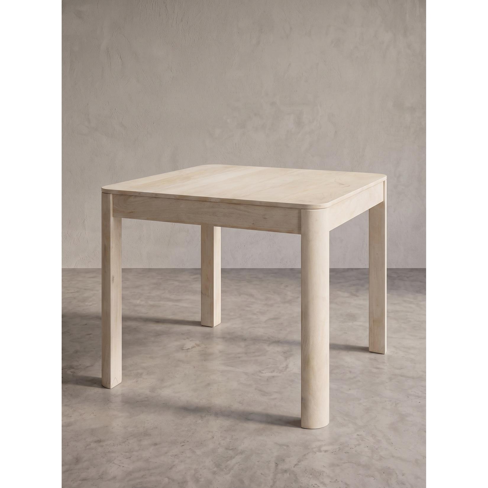 Esstisch Mango Massivholz Weiß-Mango 80x80x76 cm - CHARENTE Kadima