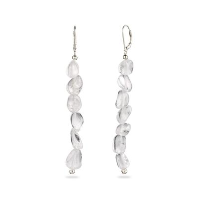 Paar Ohrhänger ELLI "Ohrringe Ohrhänger lang Rock Crystal Transparent 925 Sterling Silber" Gr. 83, silber, Ohrringe, Damen, 83, Silber 925 (Sterlingsilber)