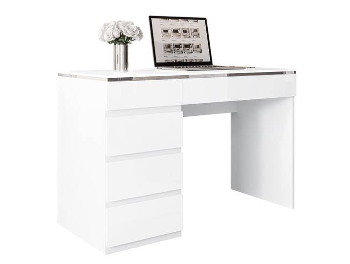 SCHREIBTISCH AURORA SILVER mit Schubladen
