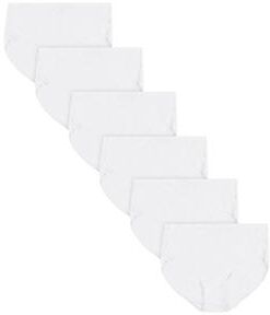 Plus Size Women's Women's Cotton Brief Underwear 6-Pack by Hanes Just My Size in White (Size 11)