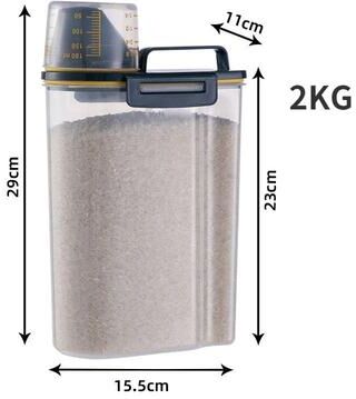 Uplift Essentials Pet Food Storage Container With Measuring Cup And Airtight Seal 2kg Black