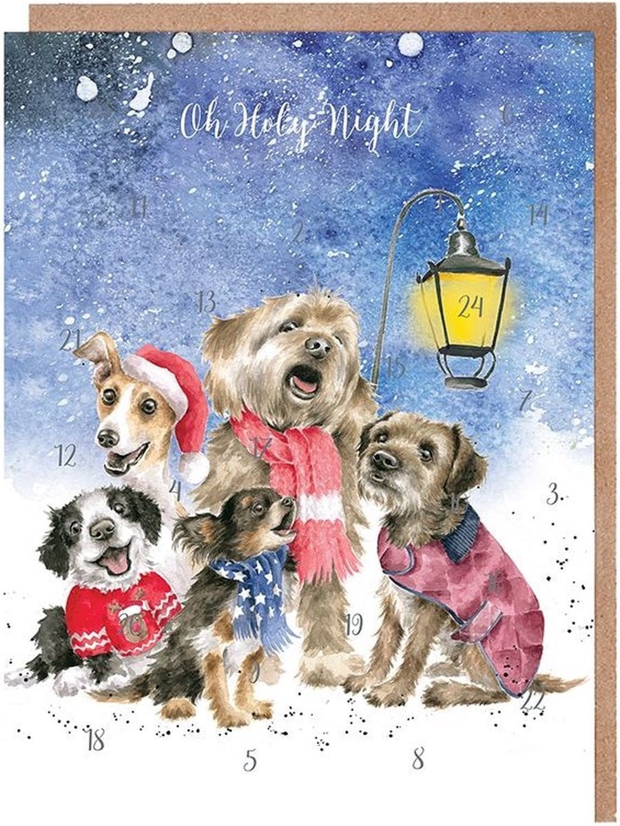 Wrendale Designs Adventskalender Kaart O Heilige Nacht A5