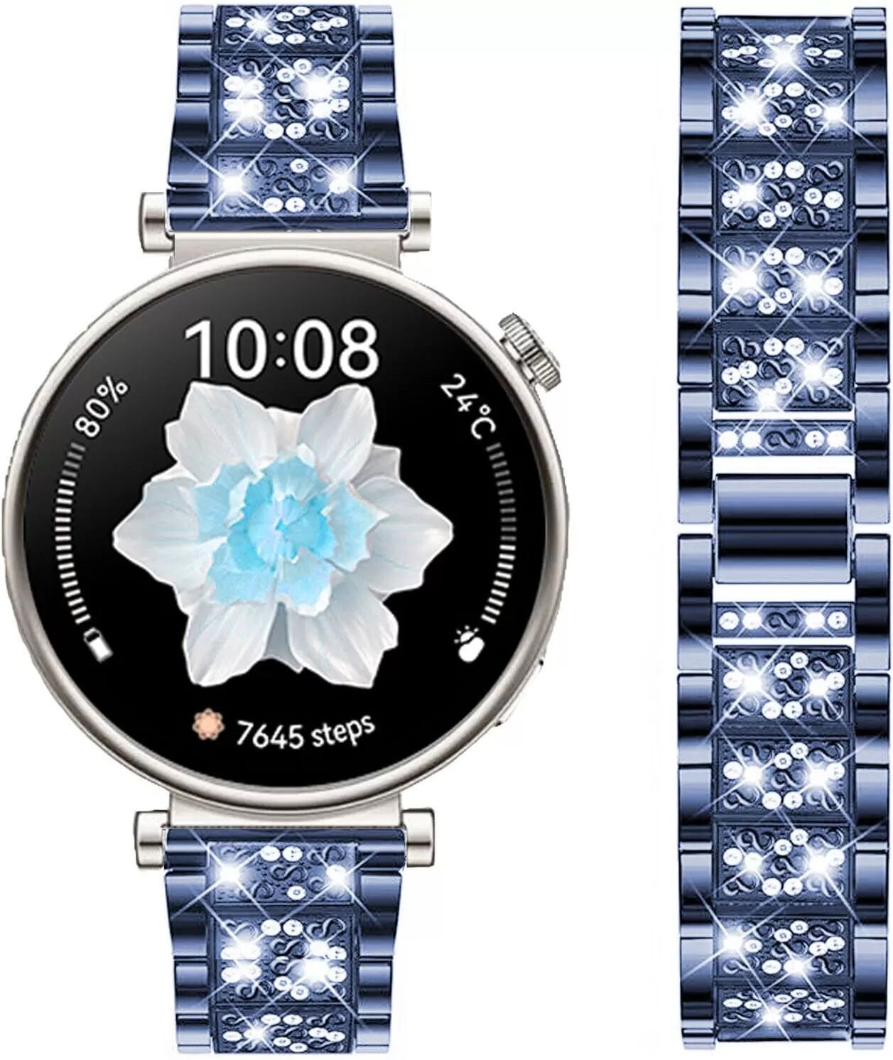 INF 22mm Edelstahl Uhrenarmband für Samsung Huawei Blau