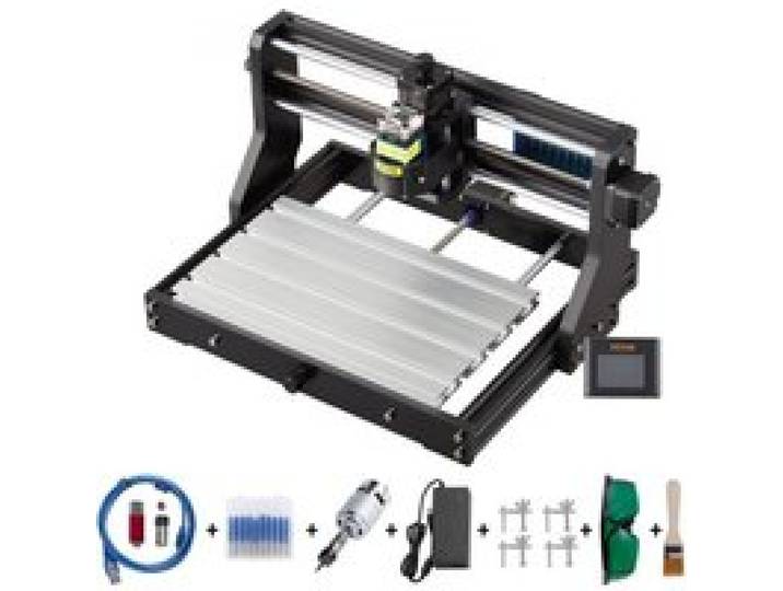 VEVOR Machine à Graver CNC 3018 Graveur 2500 mW Zone de Travail 30x18x4,5 cm, Carte de Contrôle GRBL, Haute Précision, pour Graver Bois, Plastique, Acrylique, Résine, Fibre de Carbone