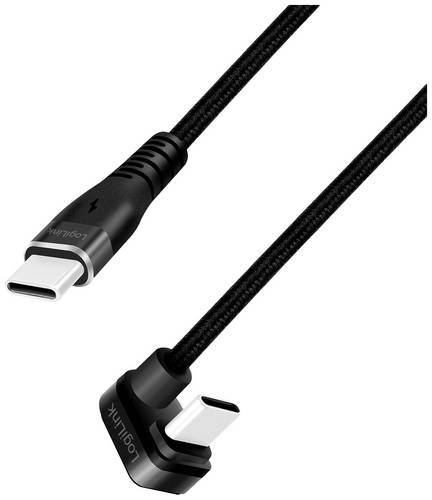 LogiLink USB-Kabel USB 2.0 USB-C Stecker 1.00m Schwarz CU0190