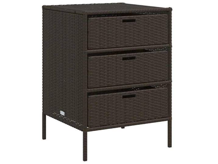 Brun Armoire de rangement de jardin - Pour terrasse - Coffre de Stockage - marron 55x59x80cm résine tressée LH7975037
