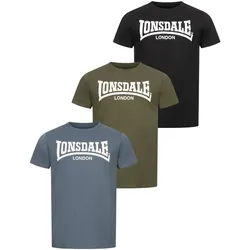 Lonsdale Herren T-Shirt normale Passform Dreierpack HINSTOCK
