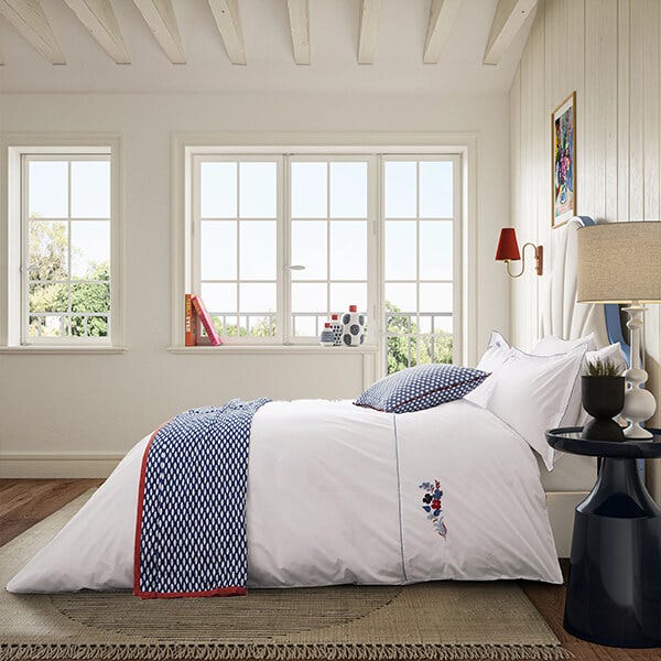Land & Shore Fia Duvet Cover Double Blue Red