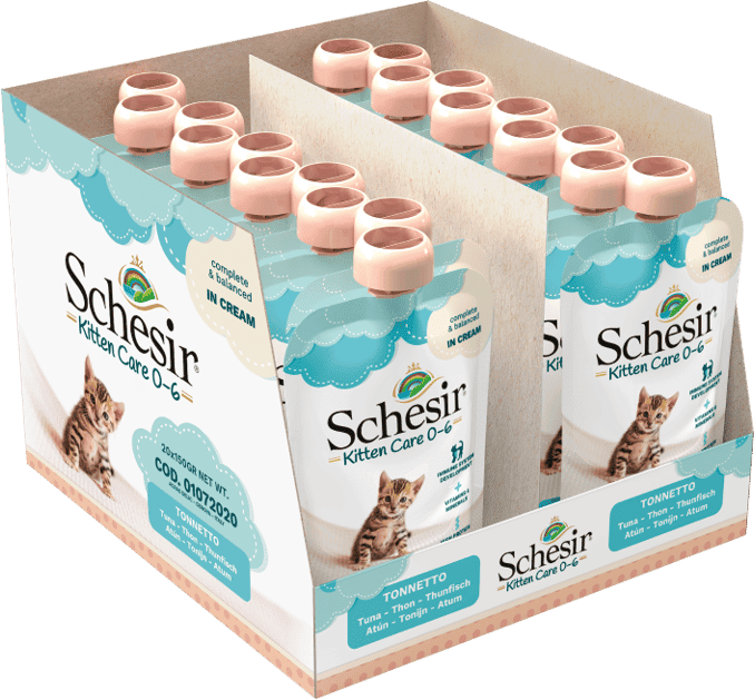 Schesir Kitten Pouch Atum em Creme 20 un x 150g