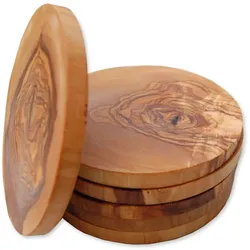 6er Set Untersetzer RUND ø 11,5 cm aus Olivenholz