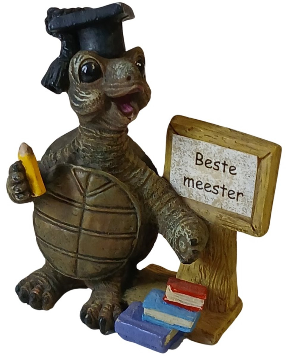 Schildpad beeldje Beste Meester voor op tafel