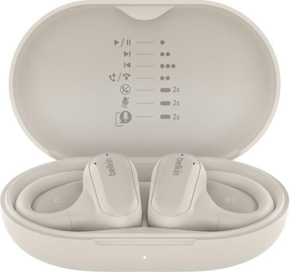 Belkin SoundForm ClearFit Open-Ear Wireless Earbuds - Sand