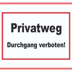 HB-Druck Privatweg Durchgang verboten Schild A4 Rückseite selbstklebend