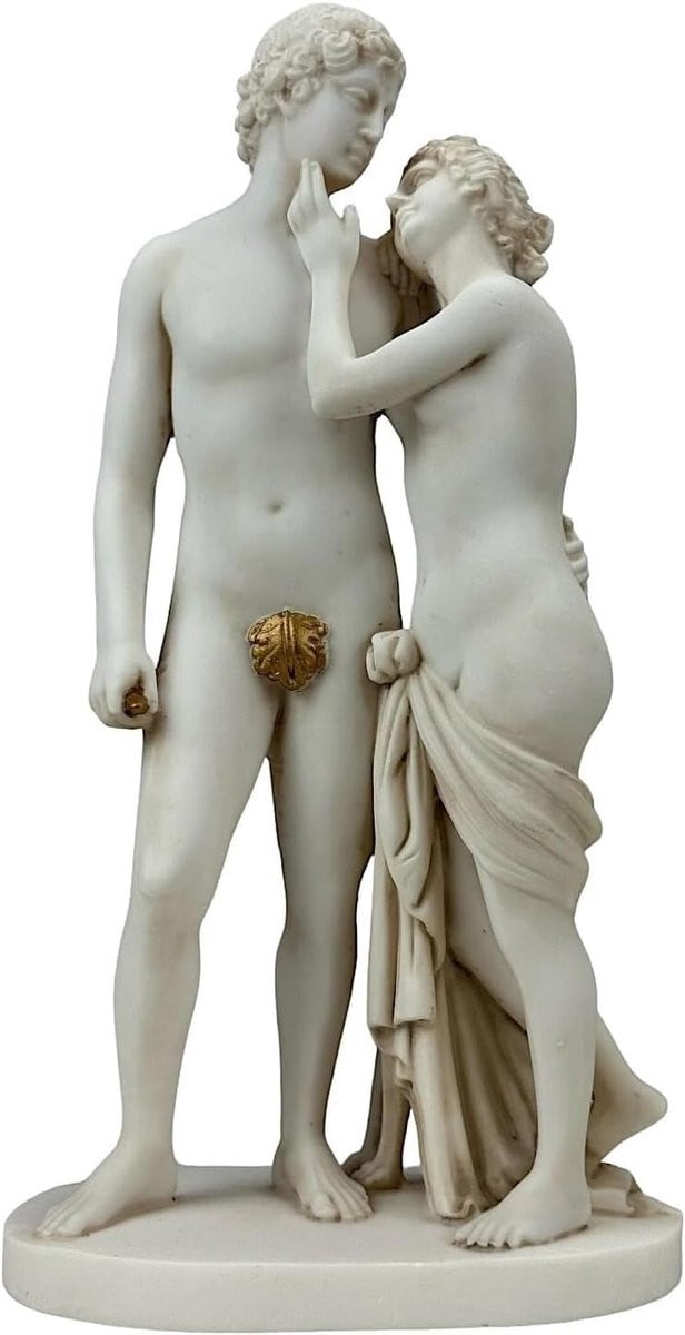 Venus Adonis Standbeeld Griekse Mythologie Sculptuur Grijs Patina Hoogte: 30 cm