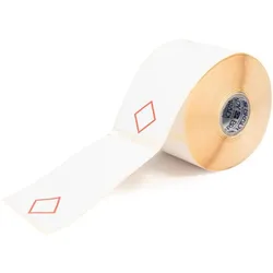 Brady, Etikettenrolle, THTCLP-S-L1-7610-0.4-SC, Papier, Weiss, 55.00 x 85.00 mm, Layout L1 (1 rote Raute vorgedruckt (59 mm)