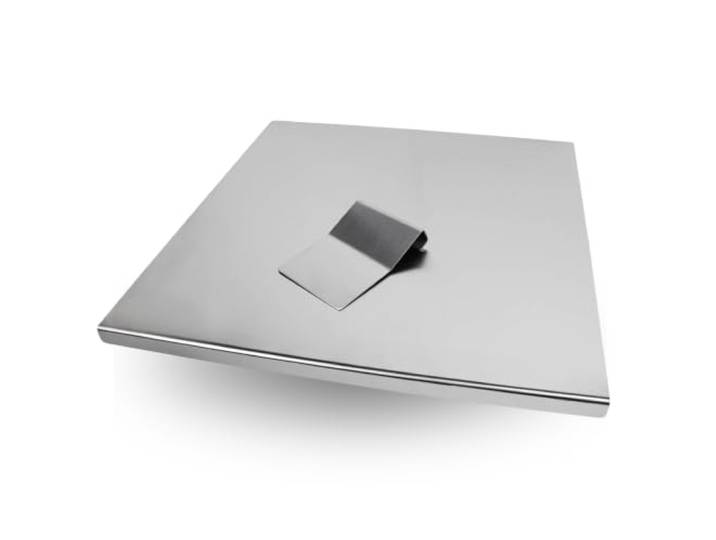 INOXLM BOX 2 STÜCK Schneidebrett Edelstahl + Teigschaber, Arbeitsplatte Verschiedene Größen für Küche Bar Restaurant Knetbrett Made in Italy (70x50 cm Piega 2 cm)