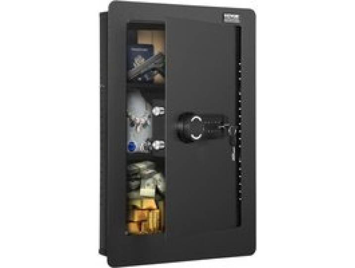 VEVOR 3-stufiger Waffentresor Wandtresor Safe, 3 herausnehmbaren Regalen 6 Schlüsselhaltern LED-Licht Vibrationsalarm, Tastenfeld und Schlüssel, für Langwaffe Pässe Schmuck Bargeld wichtige Dokumente