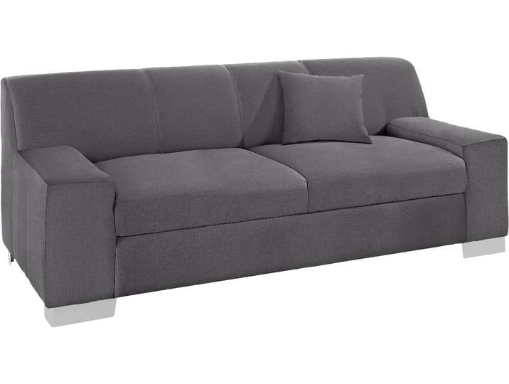 2-Sitzer DOMO COLLECTION Bero, elegant und zeitlos, flache Armlehnen , schwarz (pepper), B:193cm H:74cm T:85cm, Zierkissen: Im jeweiligen Bezugsstoff;Struktur fein (100% Polyester);Feinstruktur (100% Polyester);Luxus-Microfaser (100% Polyester), Sofas, 2-Sitzer, fester Sitzkomfort