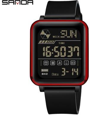 DynamicDeals Waterproof Mens Sports Watch, Luxury LED Digital Stopwatch, Large Dial Night Light Date Week Display a