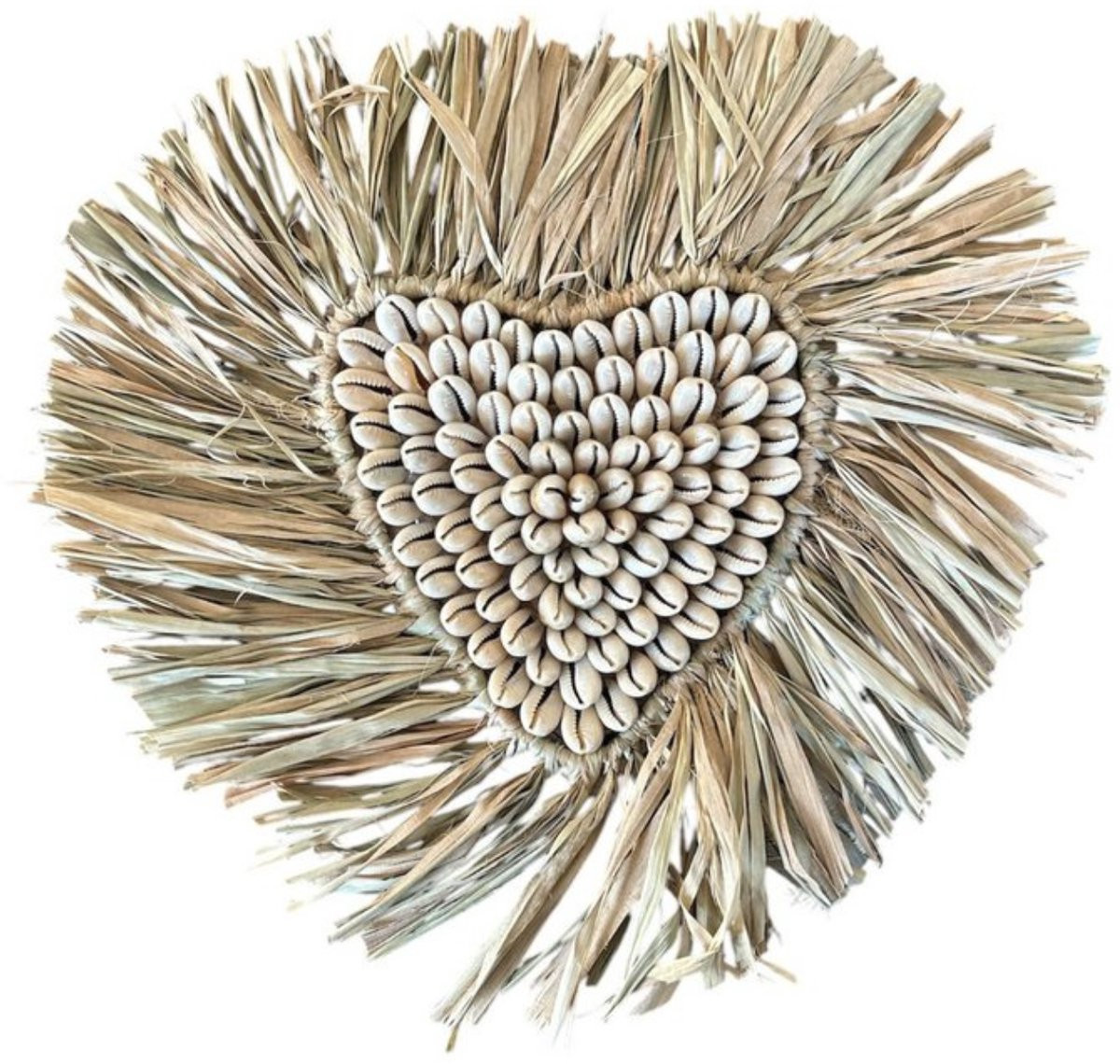 Raffia Schelpenhart Bali Hangend Decoratie