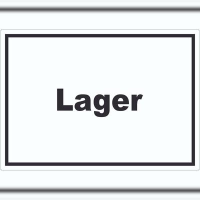 HB-Druck Lager Aufkleber mit Text Storage Warenlager waagerecht A7 (74x105mm)