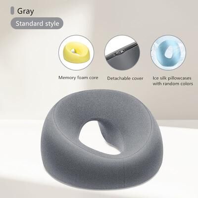 Top Demand Picks Ergonomics Lying Down Pillow, Memory Foam Breathable Head, Face Rest Support For Massage, Spa, And Beauty Salon gray 26x13x6cm