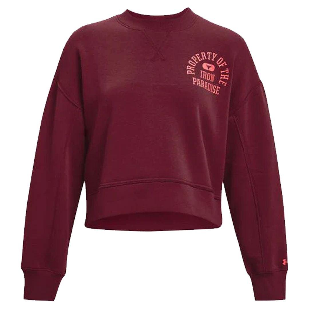 Under Armor Project Rock Womens Burgund Fleece Pullover