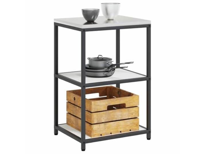 KTHLBRH HATTEM Küchenschrank weiß 60 x 50 x 92 cm Stahl Plattenregale, modernes Design, einfache Montage, geeignet für den Außenbereich