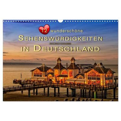 12 wunderschöne Sehenswürdigkeiten in Deutschland (Wandkalender 2026 DIN A3 quer), CALVENDO Monatskalender