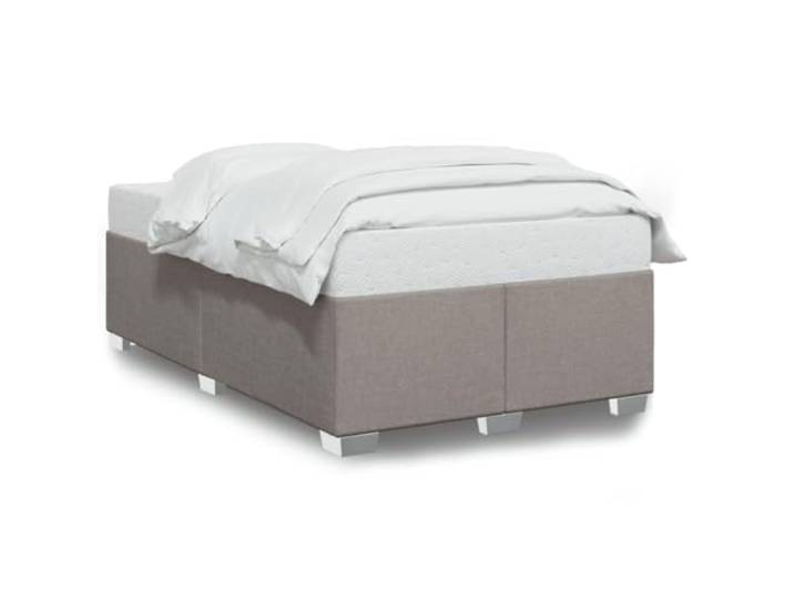PUGYNBK Bettgestell aus Stoff, Taupe, 120 x 190 cm Lattenrost, stabile Füße, atmungsaktives Polyester, ohne Matratze
