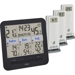 TFA Funk-Thermo-Hygrometer, Thermometer + Hygrometer, Schwarz