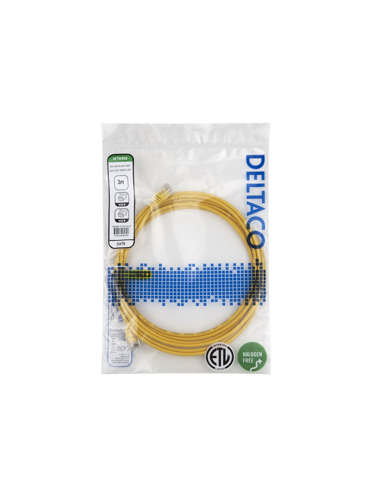 Deltaco patch cable - 3 m - yellow - Gelb