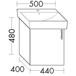 Burgbad Waschtischunterschrank zu Keramik-Waschtisch Sys30 PG4 Sana 480x440x400 Trend- oder RAL-Farb WVNR044RF5348