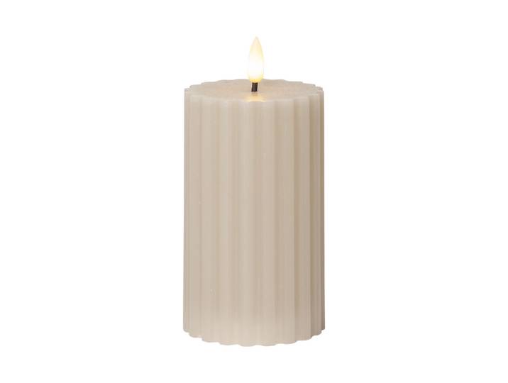 LED Pillar Kerze Flamme Stripe