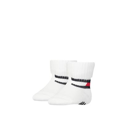 Socken TOMMY HILFIGER "TH BABY SOCK FLAG SOCK", Mädchen, Gr. 19-22, weiß, Baumwollmischung, Socken Socken, mit Antirutsch-Noppen an der Fußsohle