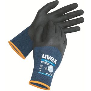 Uvex Arbeitshandschuhe Phynomic Pro, Nitril-Beschichtung, blau, Größe 10 / XL, 10 Paar