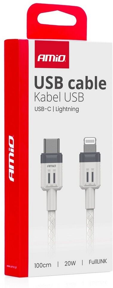 AMiO 03910 Câble de charge USB couleur noir/blanc