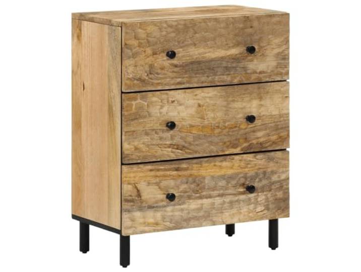 KGHFDVB Beistellschrank 60x33x75 cm Massivholz Mango Stabil, Eisenbeine, viel Stauraum, Dekofläche, mit Wandhalterung