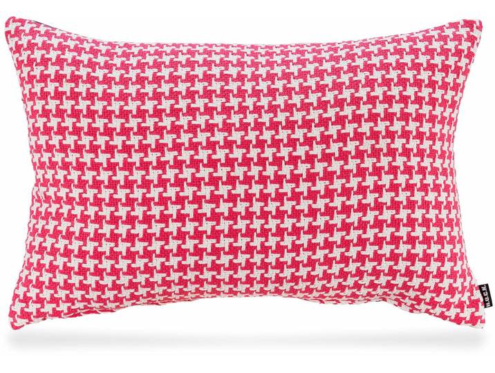 Dekokissen H.O.C.K. Channy Pictave , rosa (rosa, gemustert), B:60cm H:10cm L:40cm, Baumwolle, Dekokissen_Sitzkissen_Kissenhüllen, Dekokissen, mit Pepita-Muster, Wendekissenhülle mit Füllung, 1 Stück