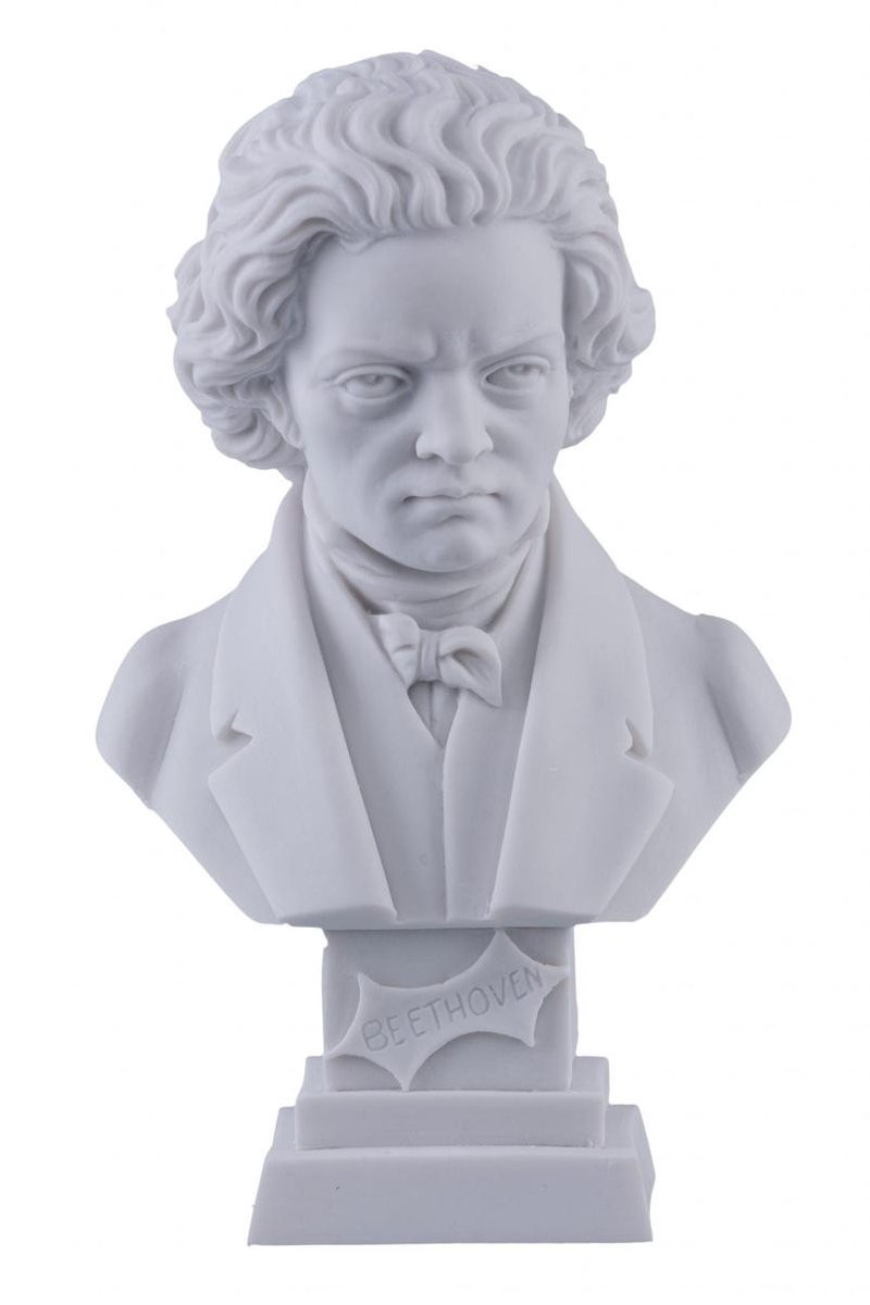 Albast standbeeld Ludwig van Beethoven voor op tafel, 11 cm