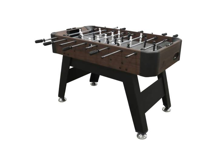 Babyfoot avec 2 balles et compteur de points, brun foncé/noir