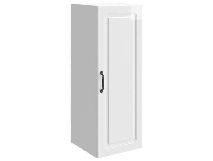 KLGBNCVE Wandschrank 33 x 34,5 x 90 cm Holzwerkstoff Hochglanz Weiß Verstellbare Regale, technisches Holz, strukturierte Maserung, für Büro, Wohnung, Studio, pflegeleicht abwischbar